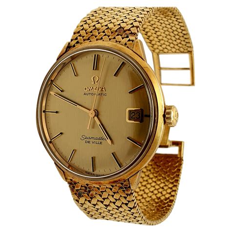 gold omega de ville watch|omega deville gold men's watch.